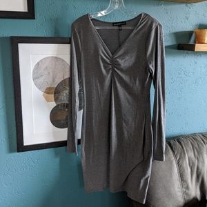 Gray stretchy long sleeve dress